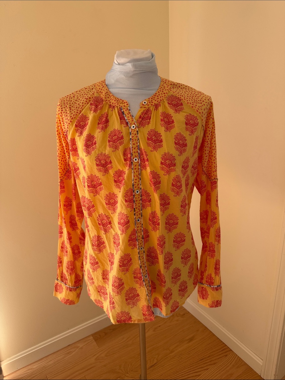Sundance large printed cotton long sleeve top